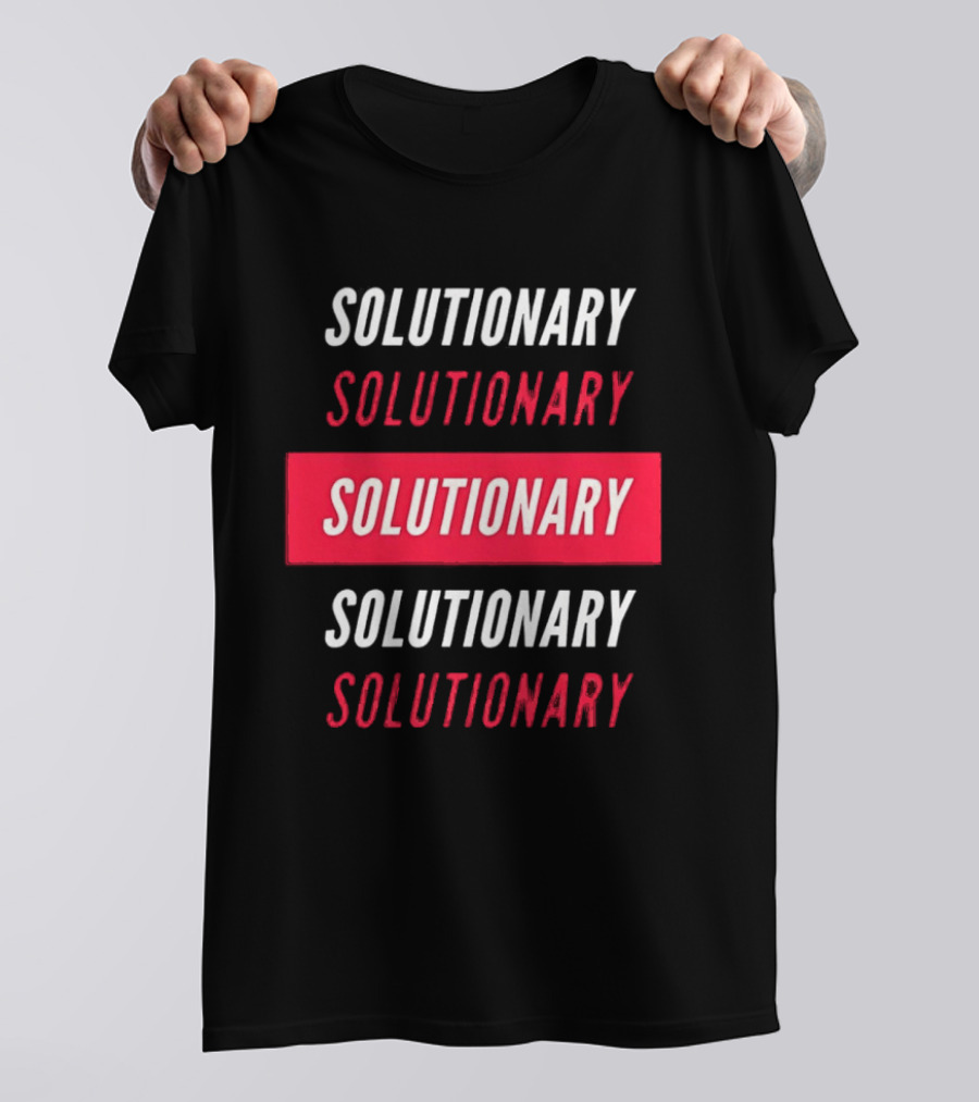 SOLUTIONARY Bold Text Print T-Shirt