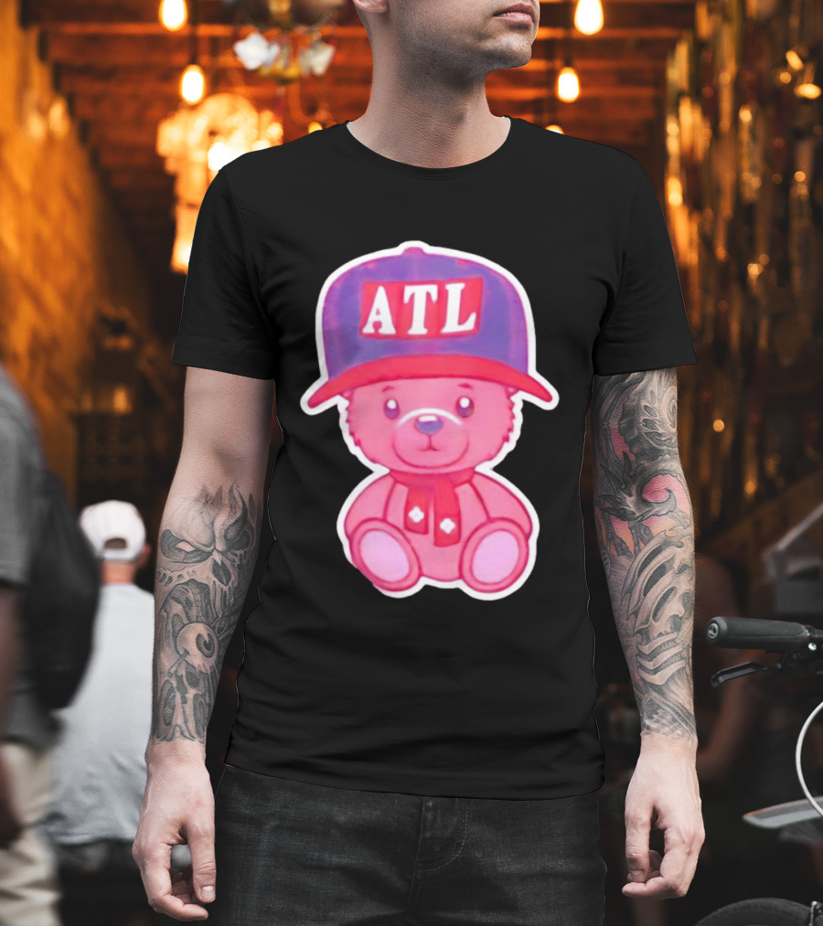 ATL Cap Teddy Bear Atlanta Braves Baseball Scarf T-Shirt