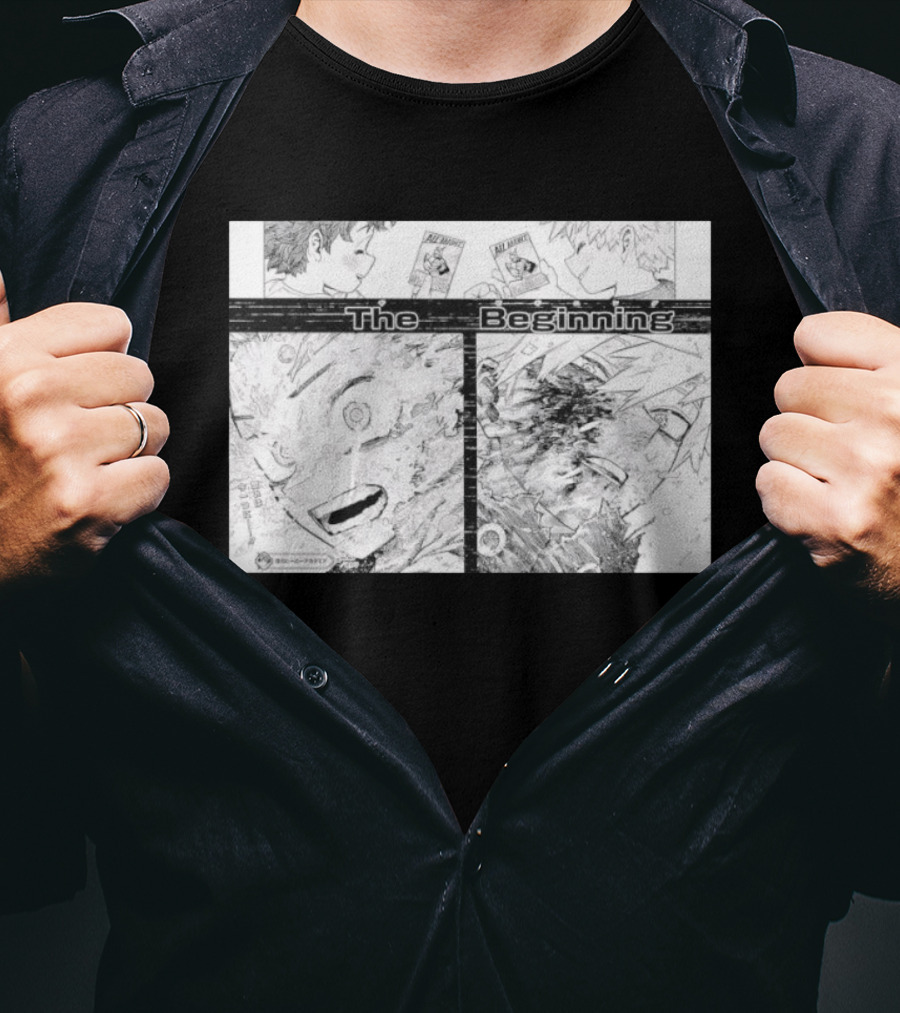 Izuku Midoriya Katsuki Bakugo All Might The Beginning My Hero Academia Manga Panel T-Shirt