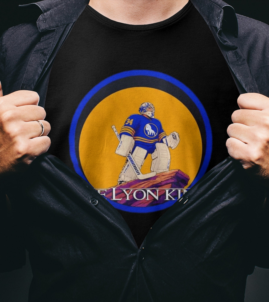 The Lyon King Buffalo Sabres Hockey Goalie 34 Lion Keeper T-Shirt