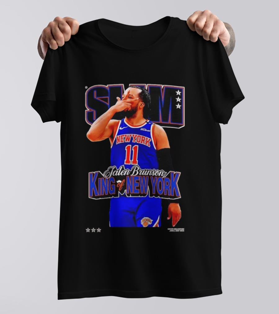 Jalen Brunson King Of New York Knicks NBA SLAM T-Shirt
