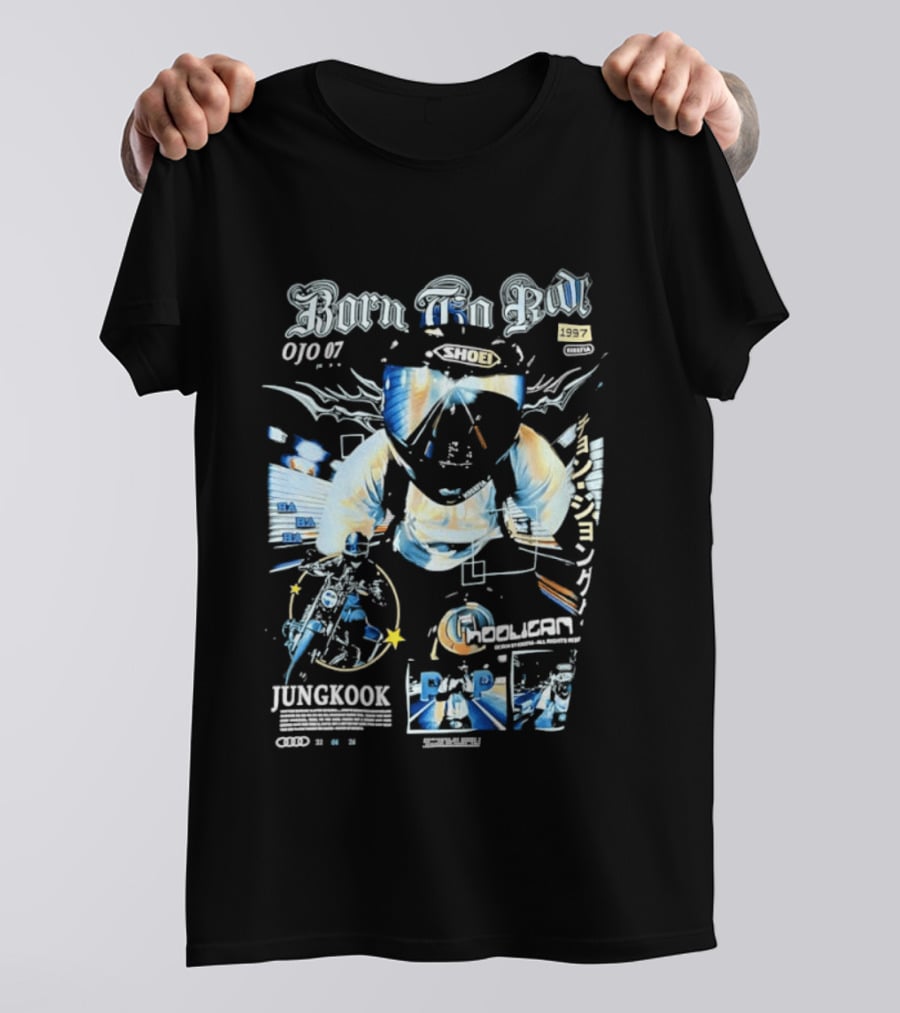 Born To Ride Jungkook Shoei Helmet Hooligan Motorcycle Biker 010 T-Shirt