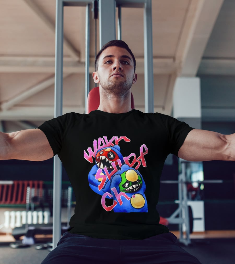 Wakk Slurp Ch Red And Green Creepy Monsters Graffiti T-Shirt