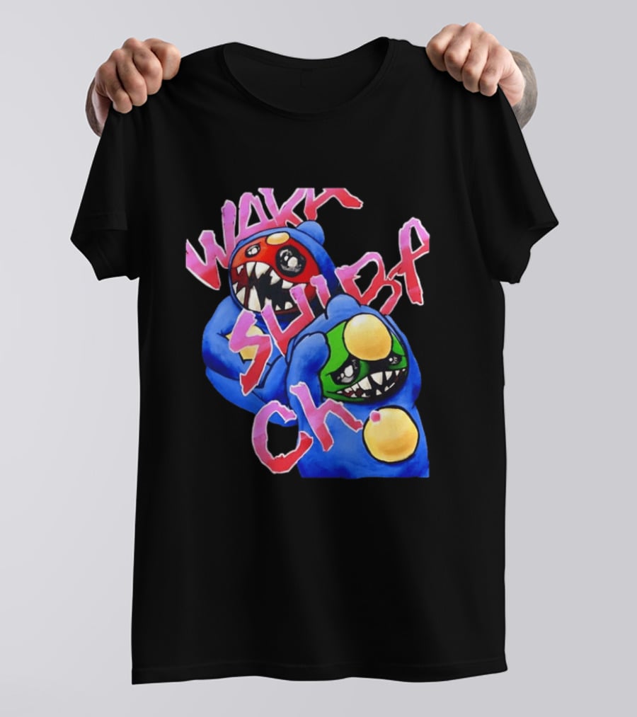 Wakk Slurp Ch Red And Green Creepy Monsters Graffiti T-Shirt