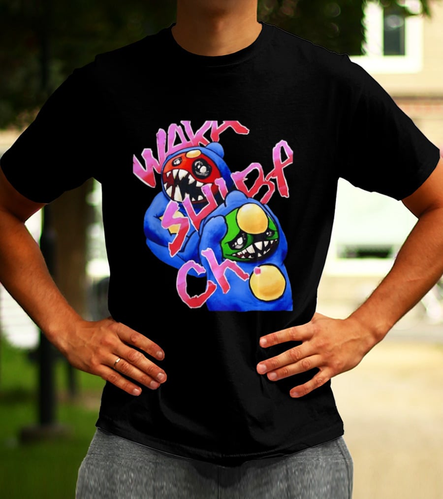 Wakk Slurp Ch Red And Green Creepy Monsters Graffiti T-Shirt