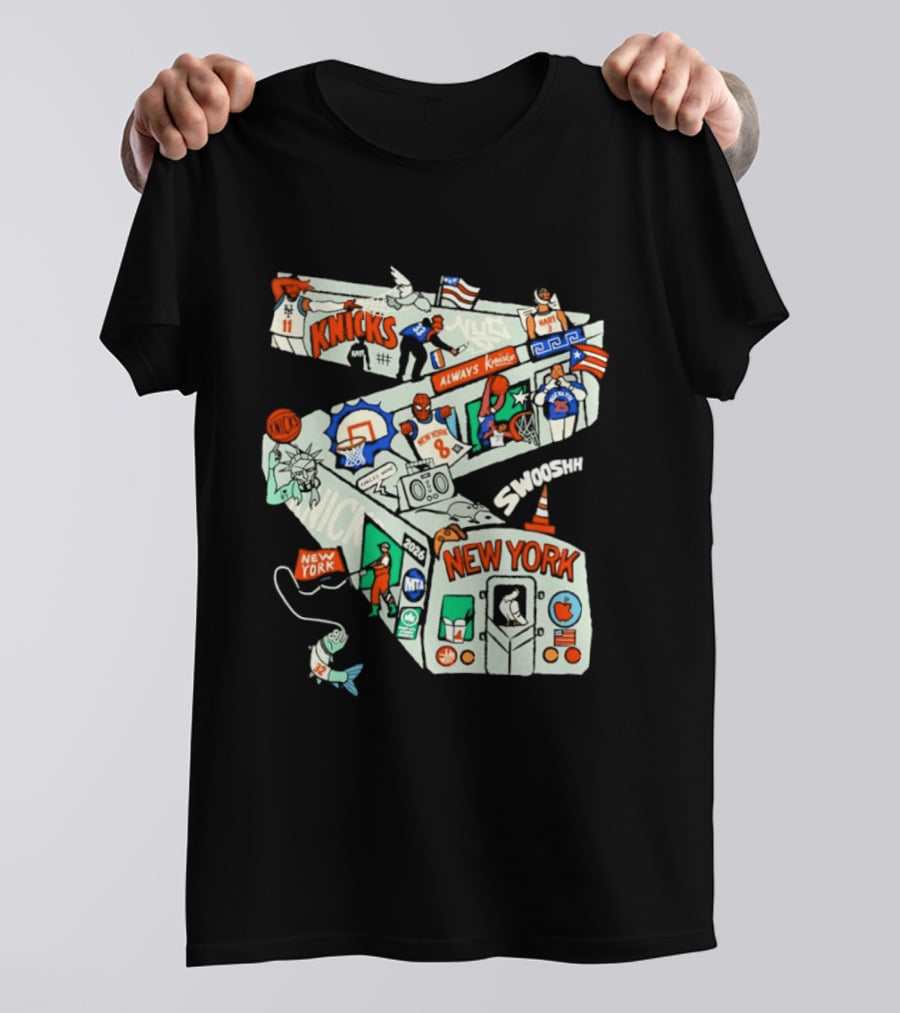 New York Knicks Subway Car Always Slamdunk Basketball City T-Shirt