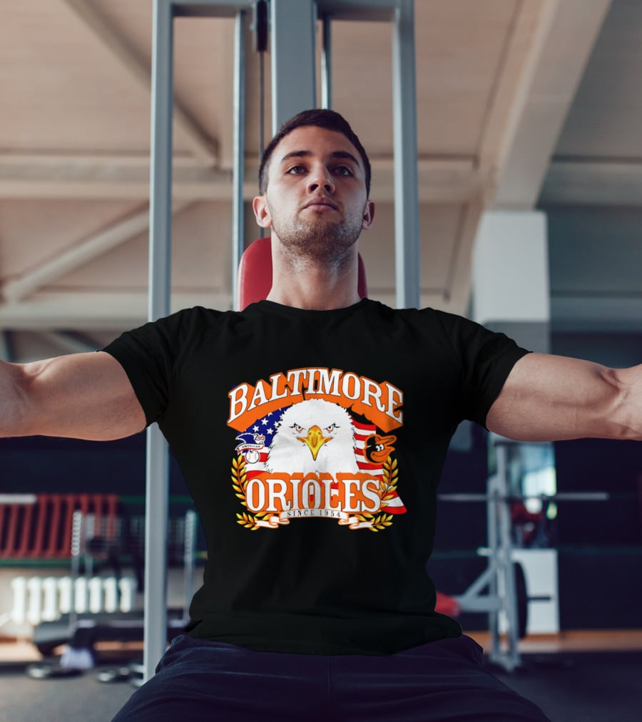Baltimore Orioles Americana Eagle Logo With USA Flag Celebrating America's 250th Anniversary T-Shirt