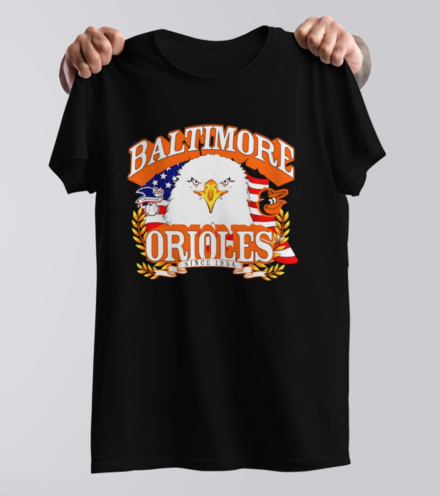Baltimore Orioles Americana Eagle Logo With USA Flag Celebrating America's 250th Anniversary T-Shirt