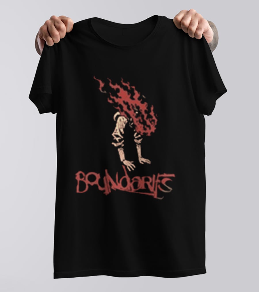 Boundaries Pale Light Demon Flaming Head T-Shirt