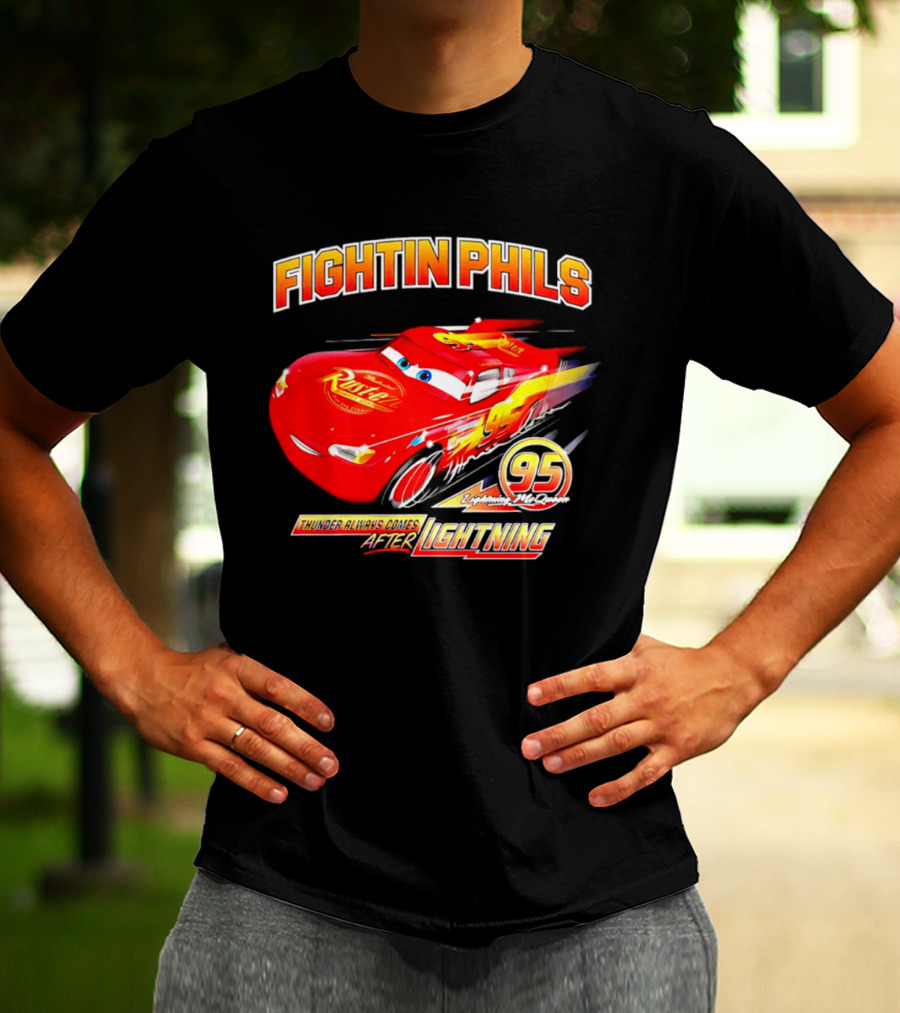 Fightin Phils OT Sports Cars Lightning McQueen Toddler 95 Rust Eze T-Shirt