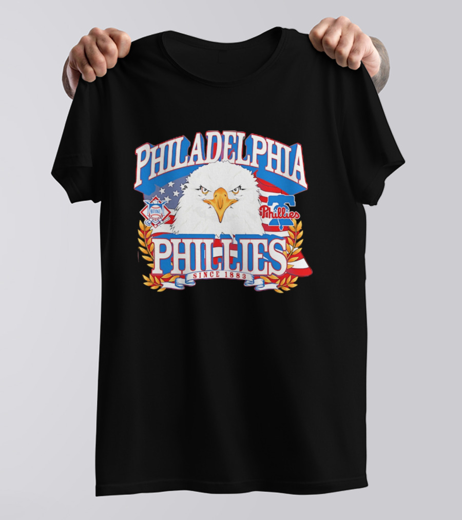 Philadelphia Phillies Eagle Americana Since 1883 National League Flag T-Shirt