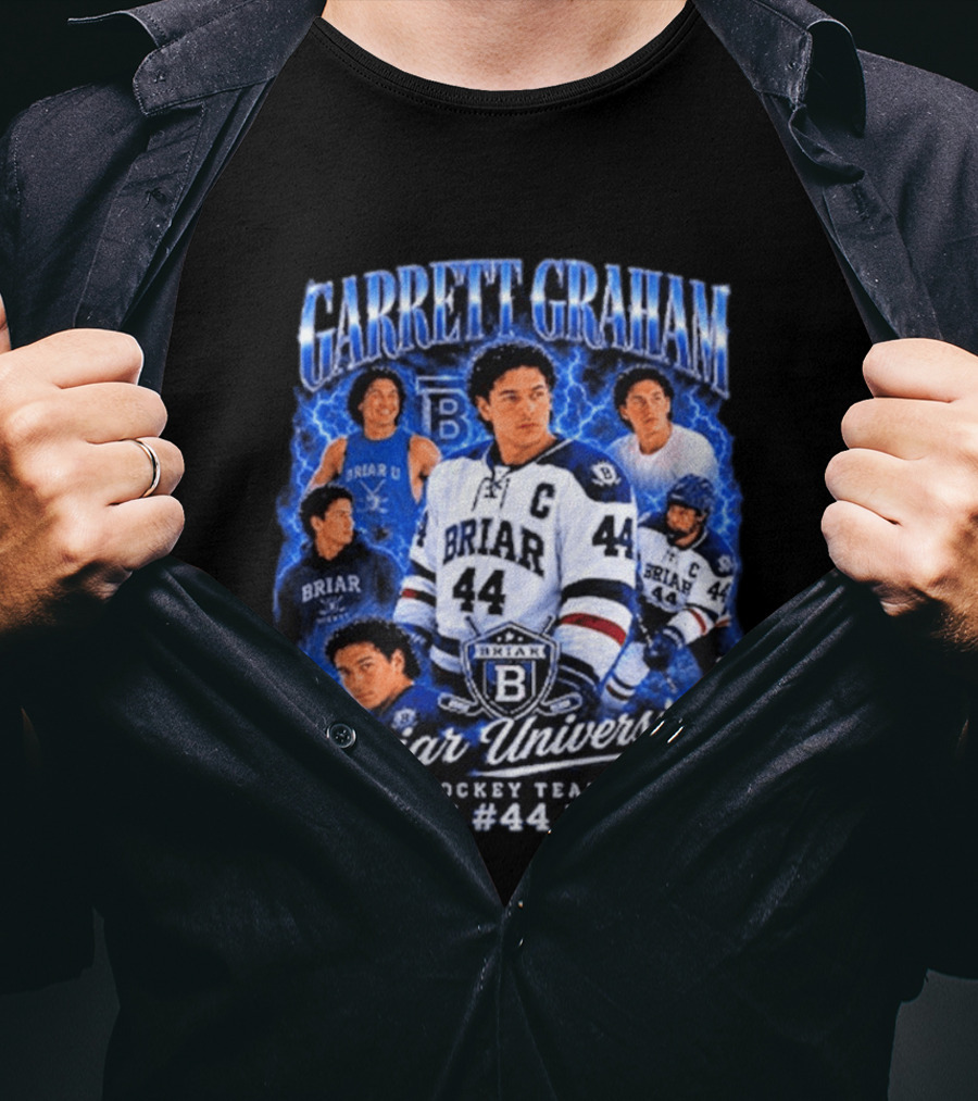 Briar University Garrett Graham 44 Hockey Team Electric Blue T-Shirt