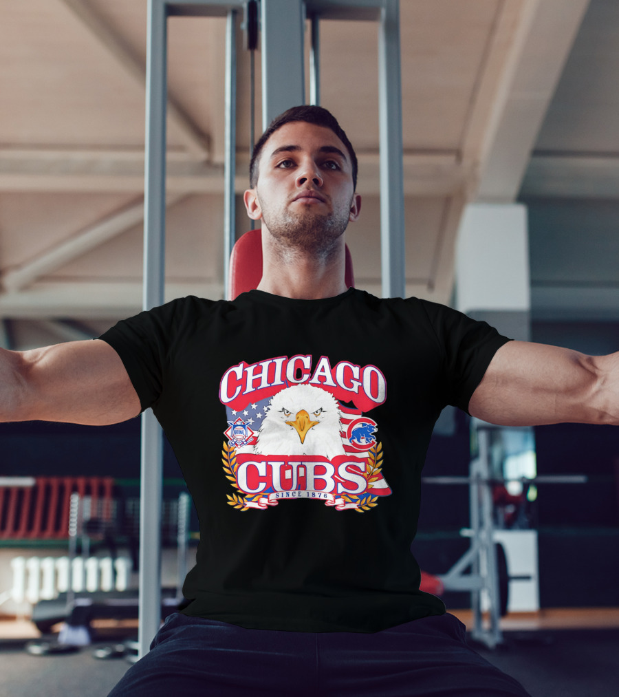Chicago Cubs Americana Eagle Since 1876 National League Baseball Stars And Stripes 250th Celebration T-Shirt