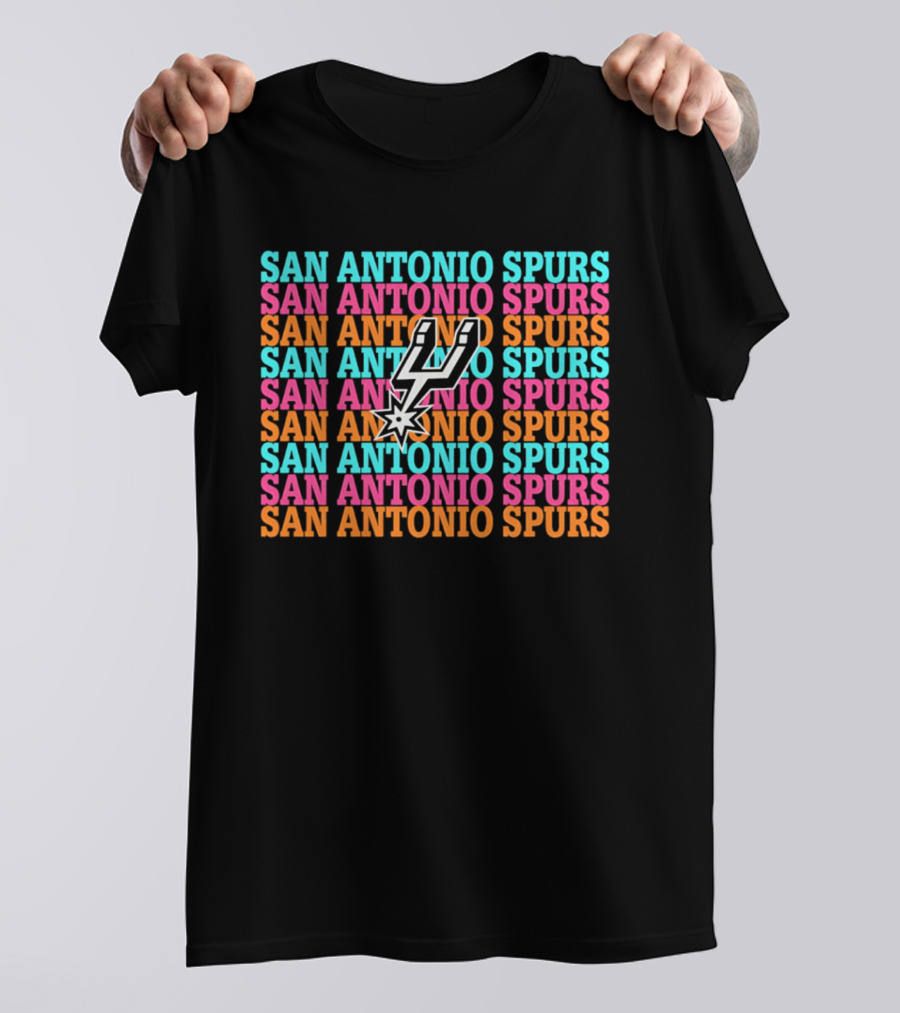 San Antonio Spurs Wemby Era Silver Black Multicolor T-Shirt