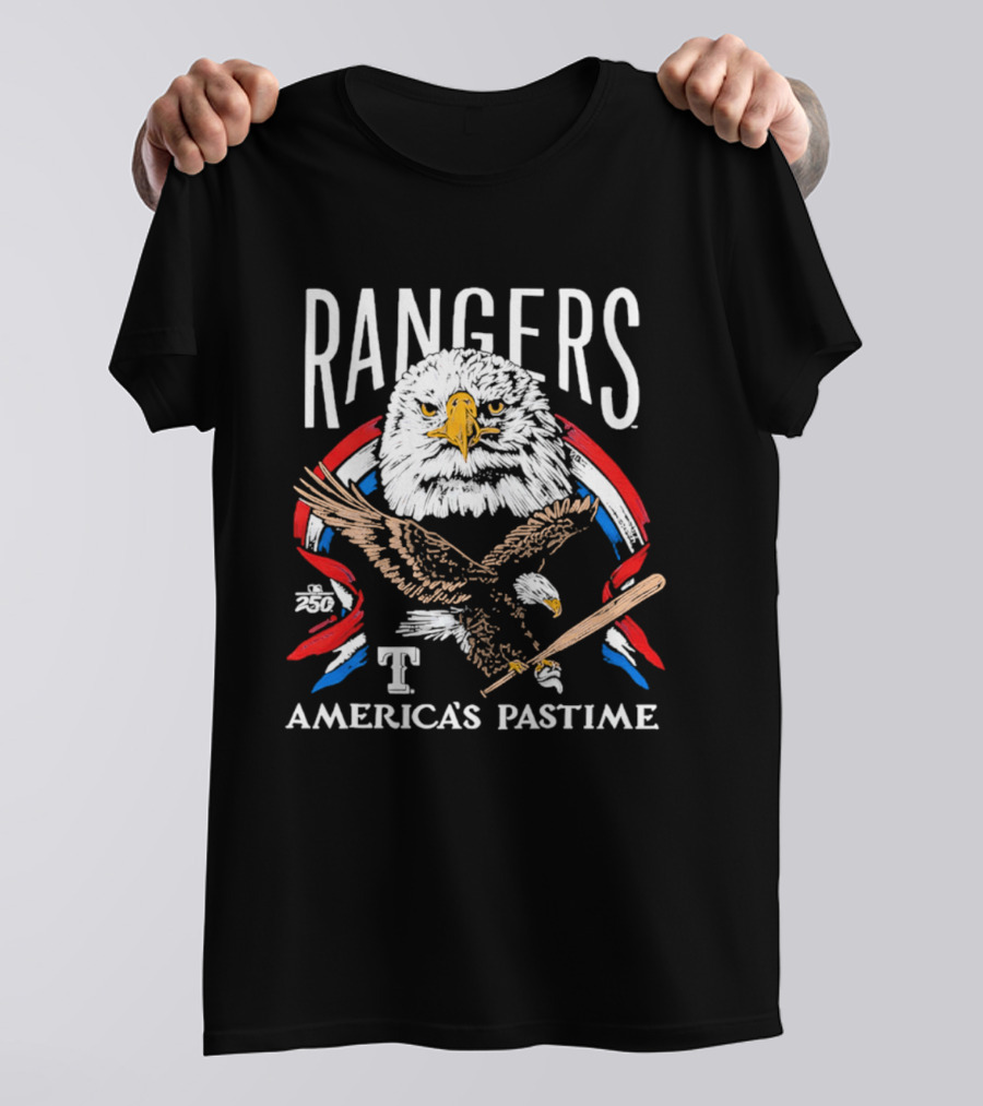 Rangers Eagle Baseball America's Pastime 250th Tri Blend T-Shirt