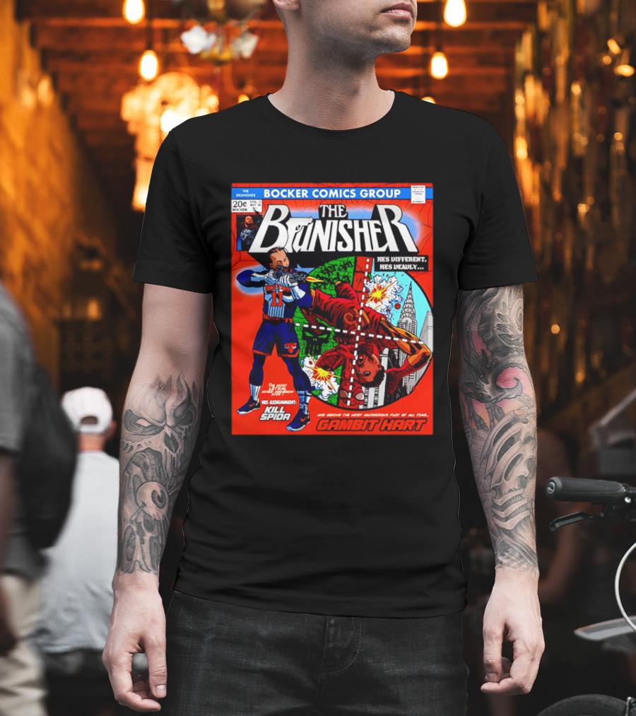 Bocker Comics Group The Brunisher He's Different He's Deadly Kill Spida Gambit Hart T-Shirt