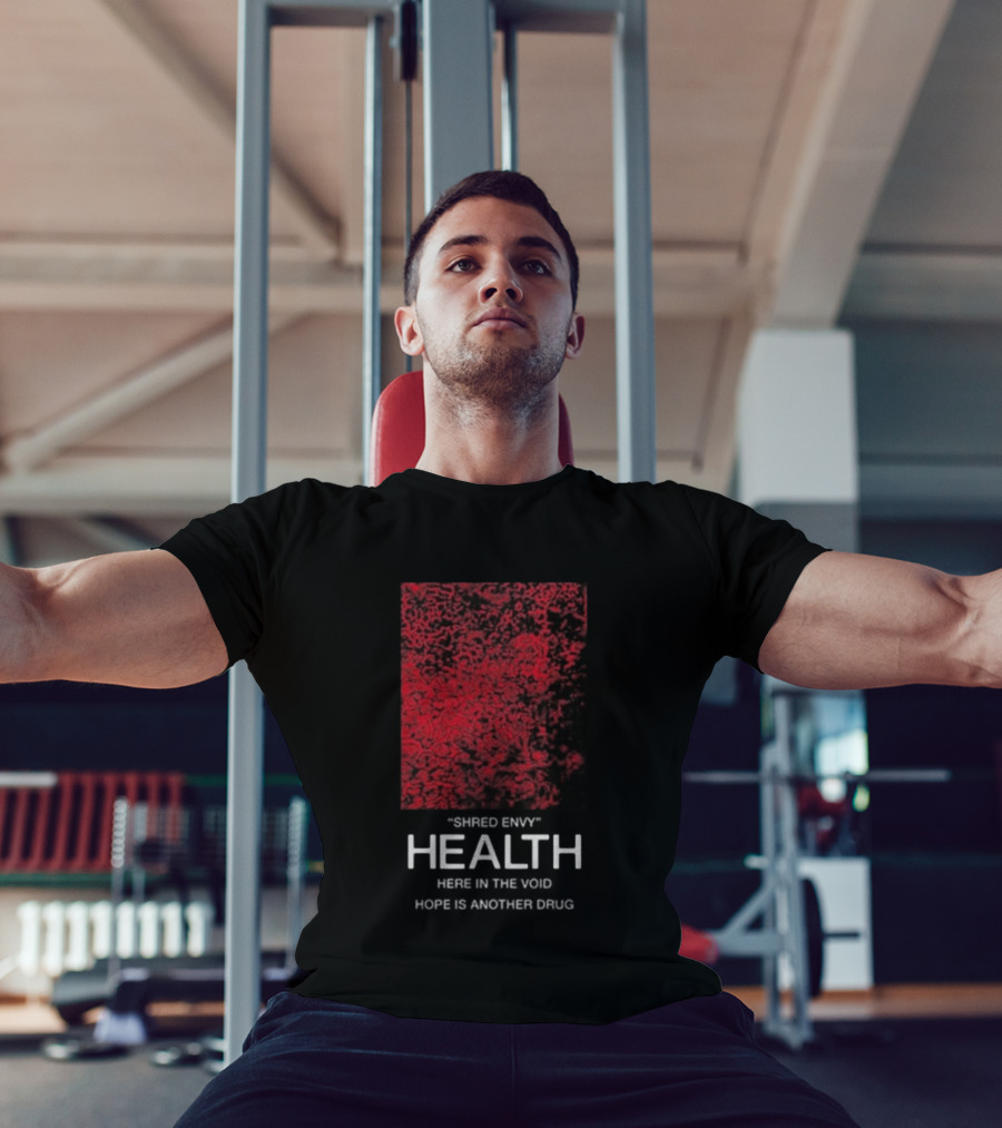 Health Shred Envy Victim Trash Decade 2020 2029 Red Black Abstract T-Shirt