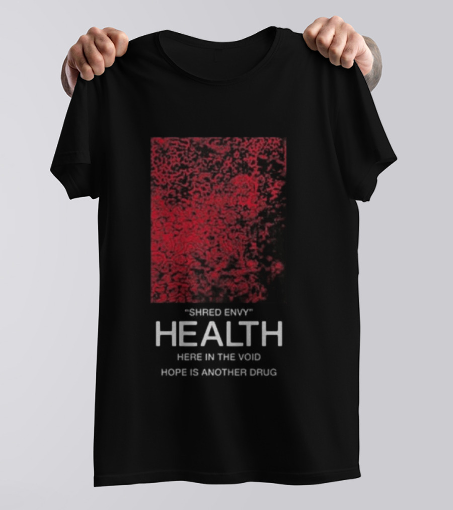 Health Shred Envy Victim Trash Decade 2020 2029 Red Black Abstract T-Shirt