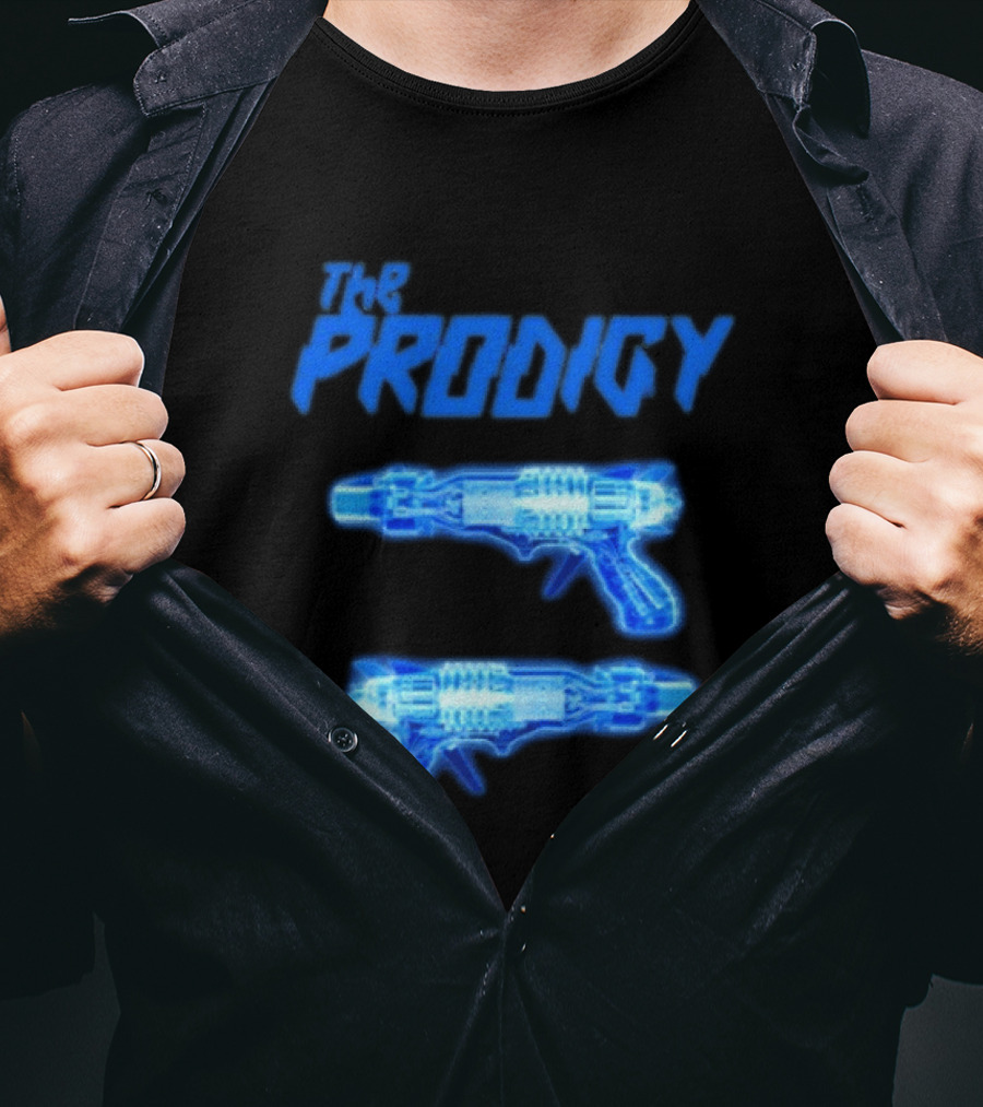 The Prodigy Raygun X Ray 26 Tour Blue Neon Guns T-Shirt