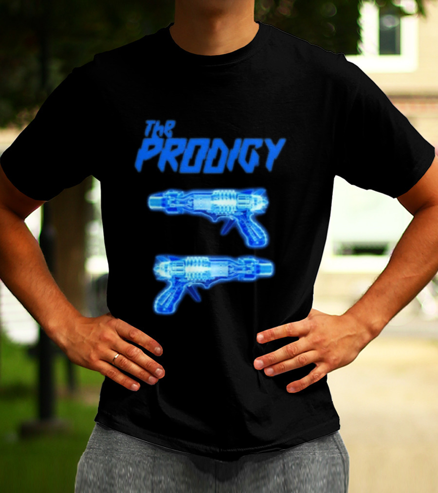 The Prodigy Raygun X Ray 26 Tour Blue Neon Guns T-Shirt