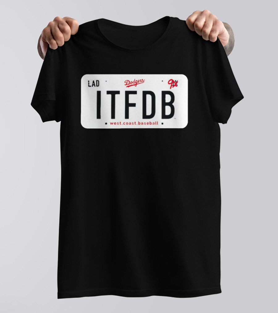 Los Angeles Dodgers LAD ITFDB West Coast Baseball 9X T-Shirt