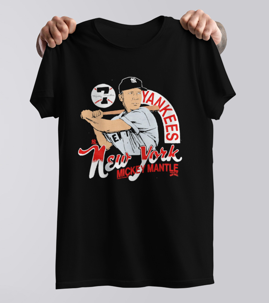 New York Yankees 7 Mickey Mantle Player T-Shirt