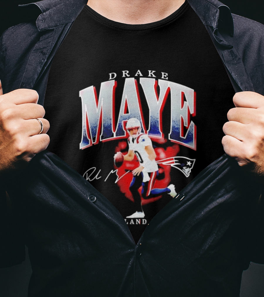 Drake Maye Quarterback New England Patriots T-Shirt