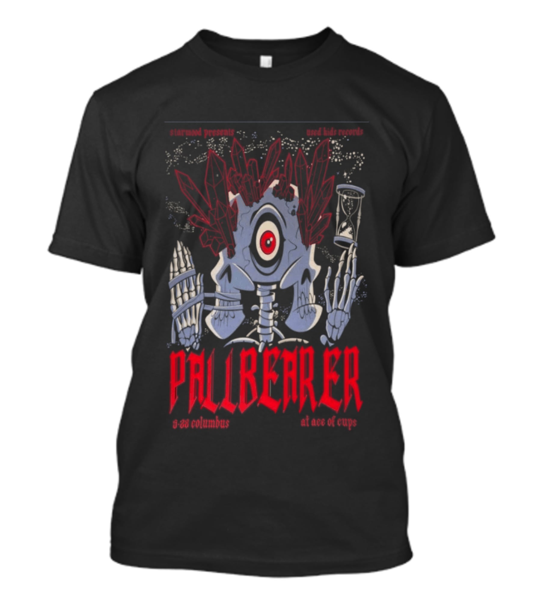 Pallbearer Ace Of Cups Columbus May 28 2026 Skeleton Eye Hourglass T-Shirt