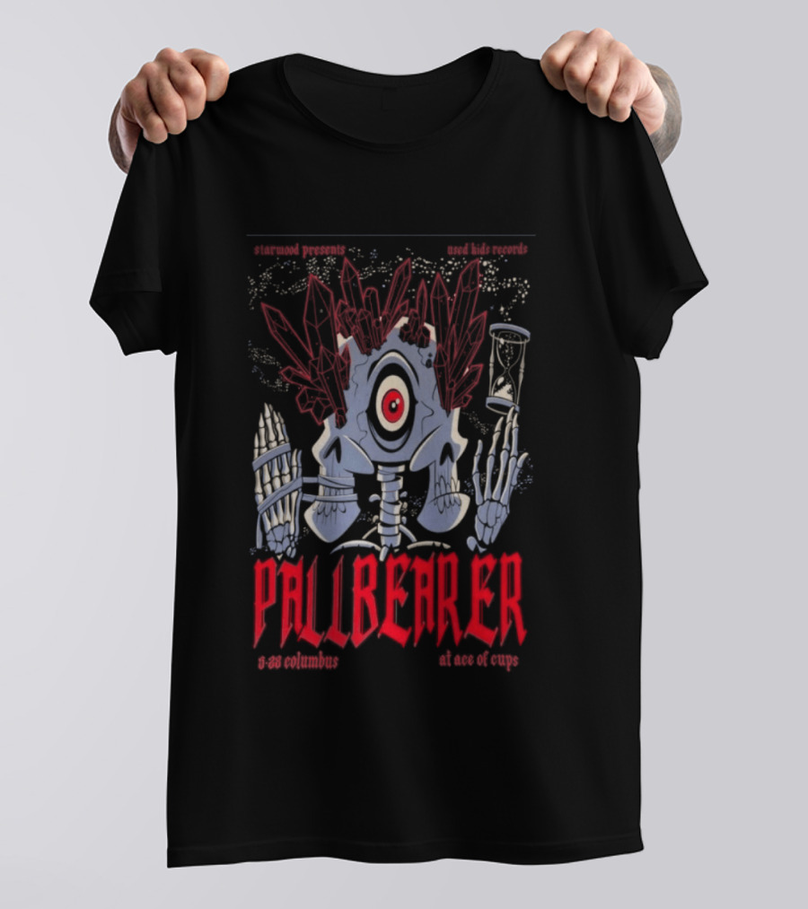 Pallbearer Ace Of Cups Columbus May 28 2026 Skeleton Eye Hourglass T-Shirt