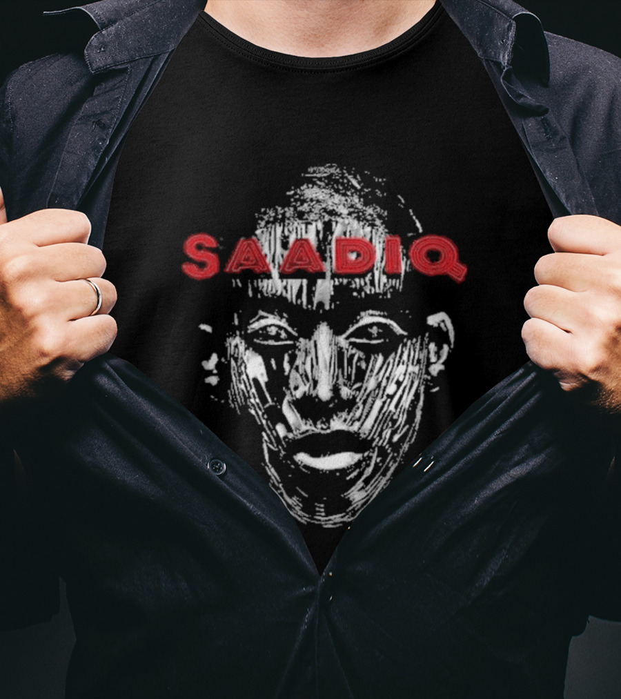 Raphael Saadiq Saadiq Textured Artistic Face Red T-Shirt