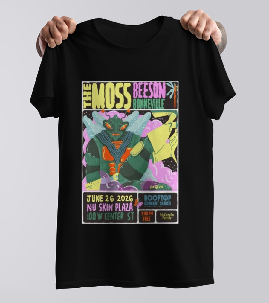 The Moss Beeson Bonneville Nu Skin Plaza Provo Rooftop Concert Series June 26 2026 T-Shirt