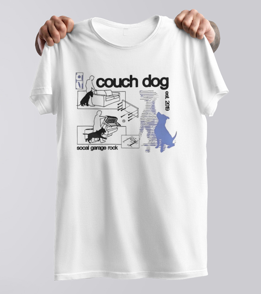 Couch Dog Bull Terrier Socal Garage Rock Est 2019 T-Shirt
