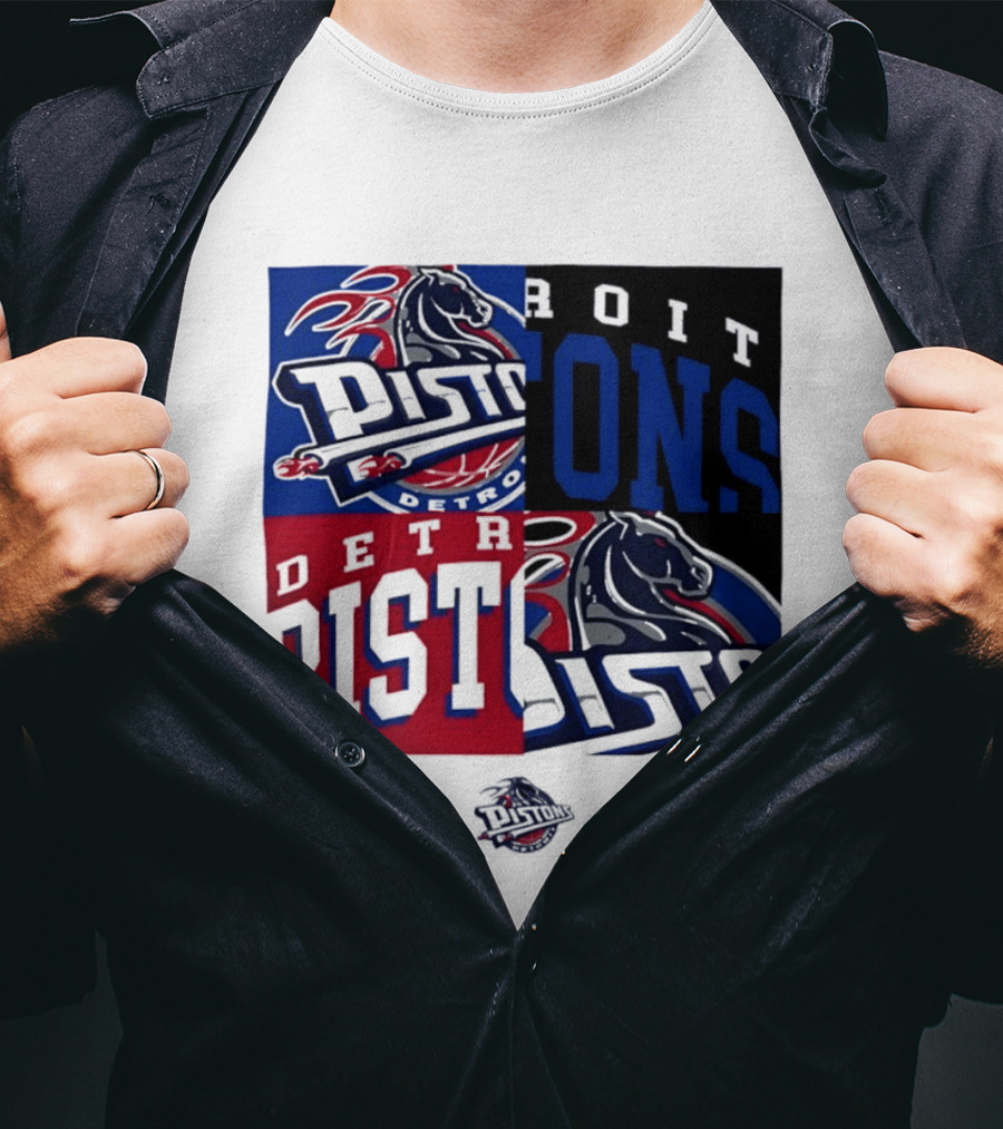 Detroit Pistons NBA Mashup Basketball Sports T-Shirt