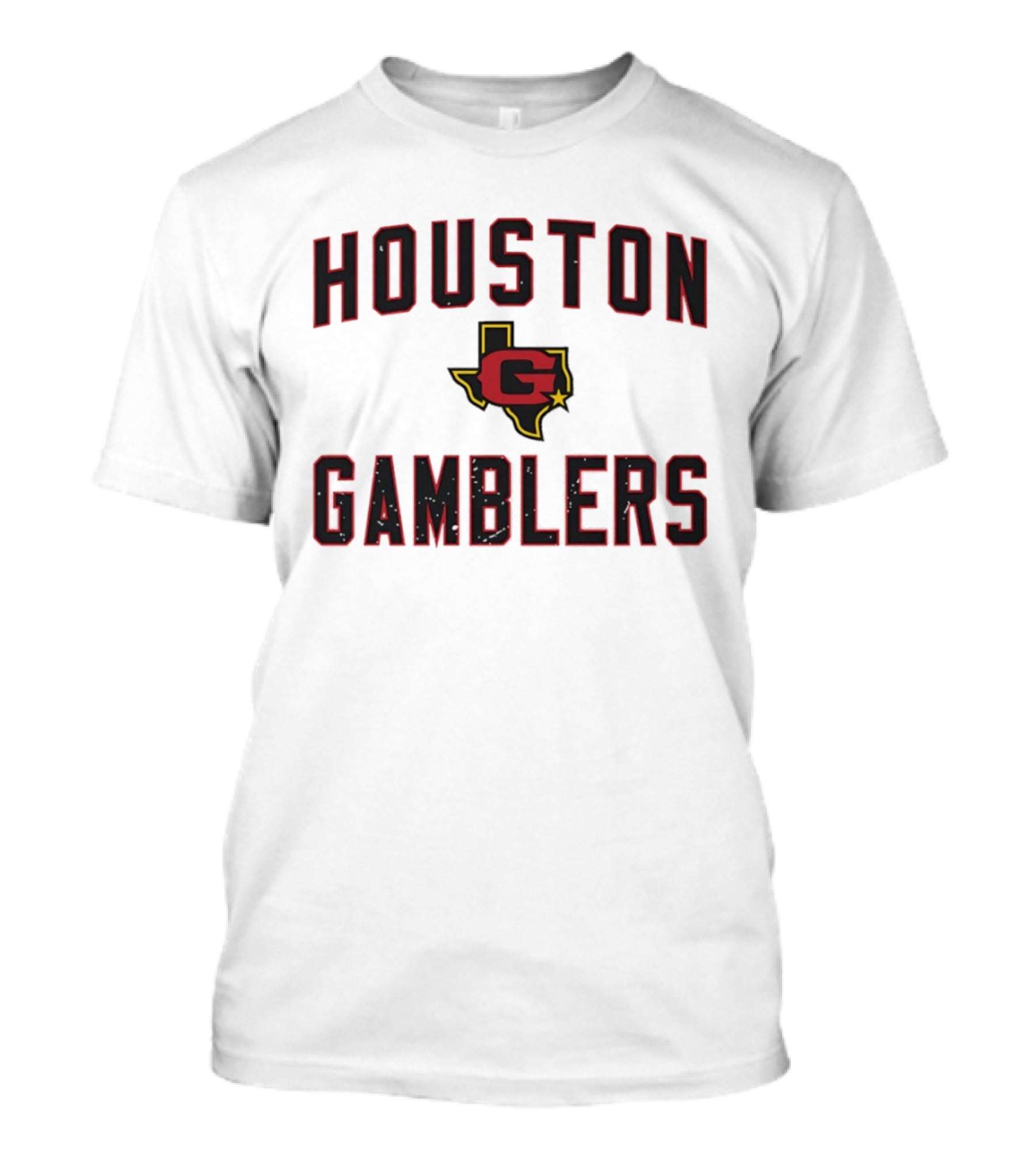 Houston Gamblers Jim Kelly Ricky Sanders USFL Texas Astrodome Team Gear T-Shirt