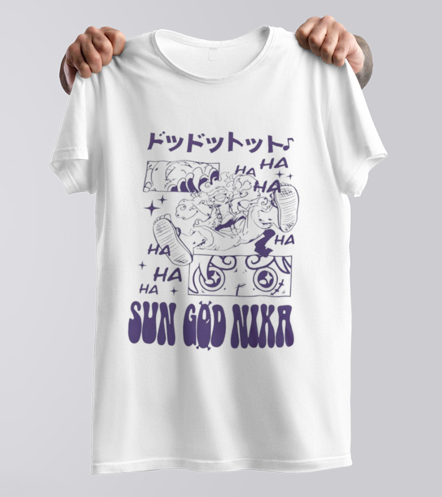 Monkey D Luffy Sun God Nika Laugh One Piece Joyful Image T-Shirt