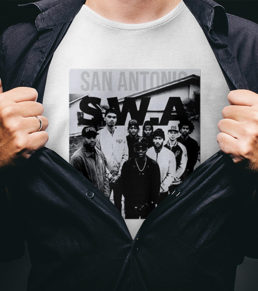 San Antonio Swa Paradvisory Explicit Content 210 Spurs Black And White Group T-Shirt