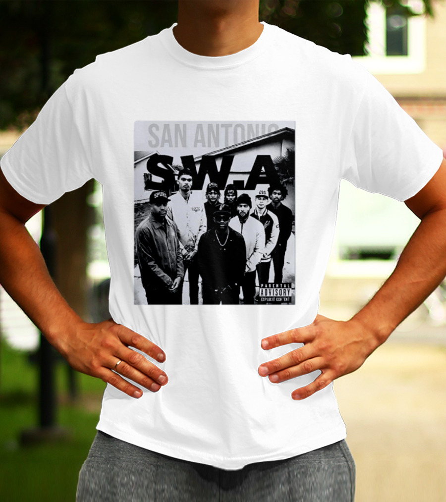 San Antonio Swa Paradvisory Explicit Content 210 Spurs Black And White Group T-Shirt
