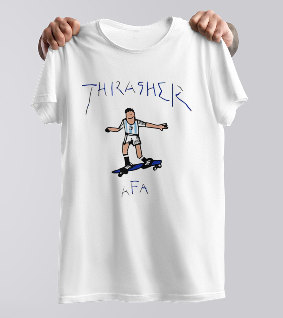 THRASHER AFA Soccer Player On Skateboard T-Shirt