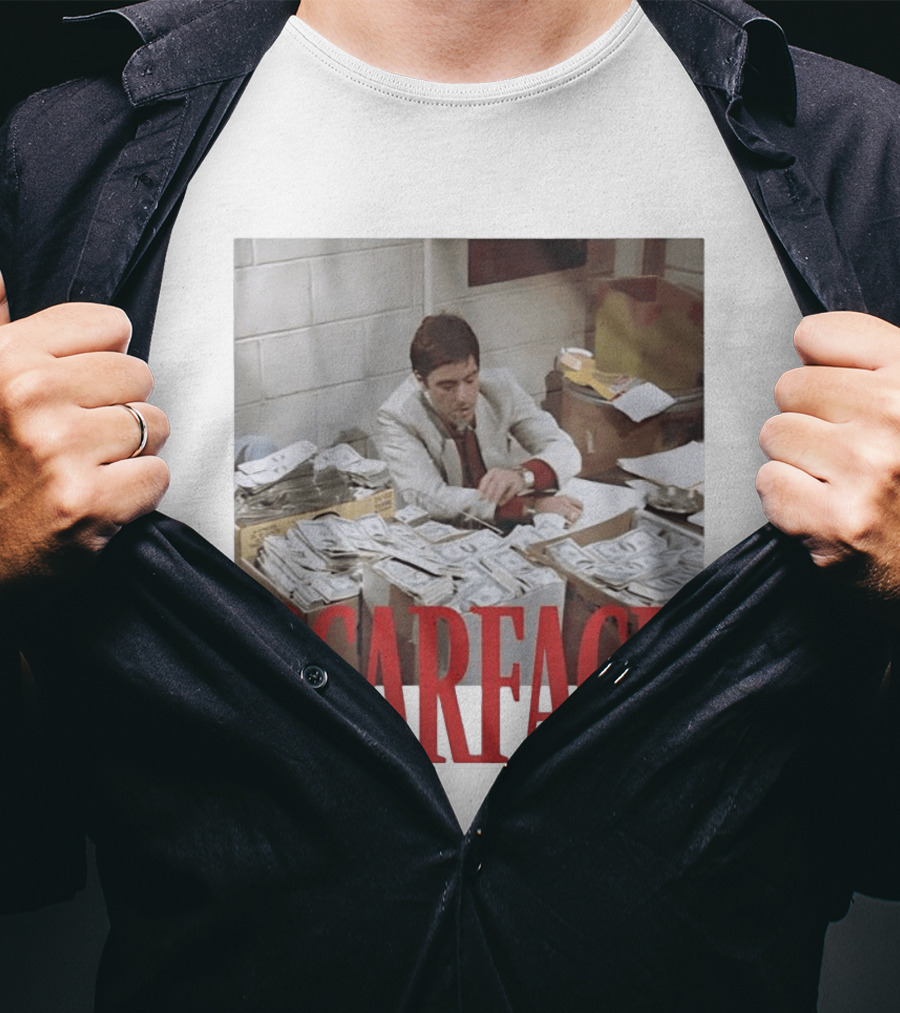 Scarface Tony Montana Al Pacino Money Scene T-Shirt
