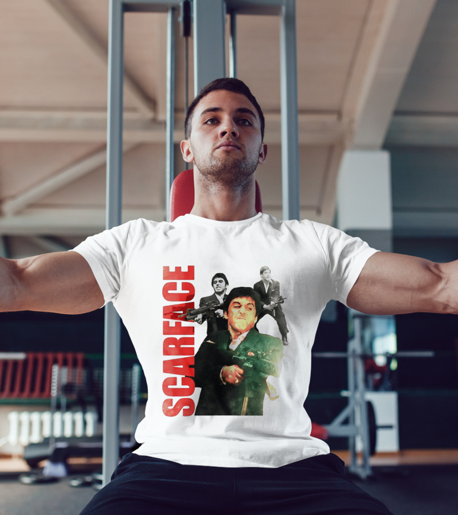 Scarface Tony Montana Al Pacino 1983 Miami Iconic Movie Moment T-Shirt