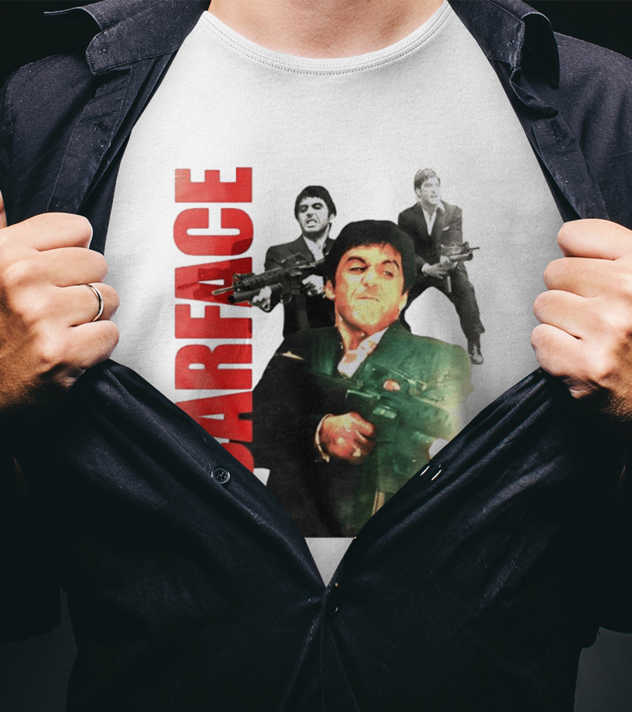 Scarface Tony Montana Al Pacino 1983 Miami Iconic Movie Moment T-Shirt