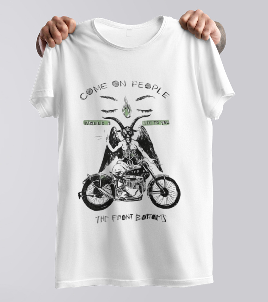 The Front Bottoms Come On People Would I Lie To You Motorcycle Baphomet T-Shirt