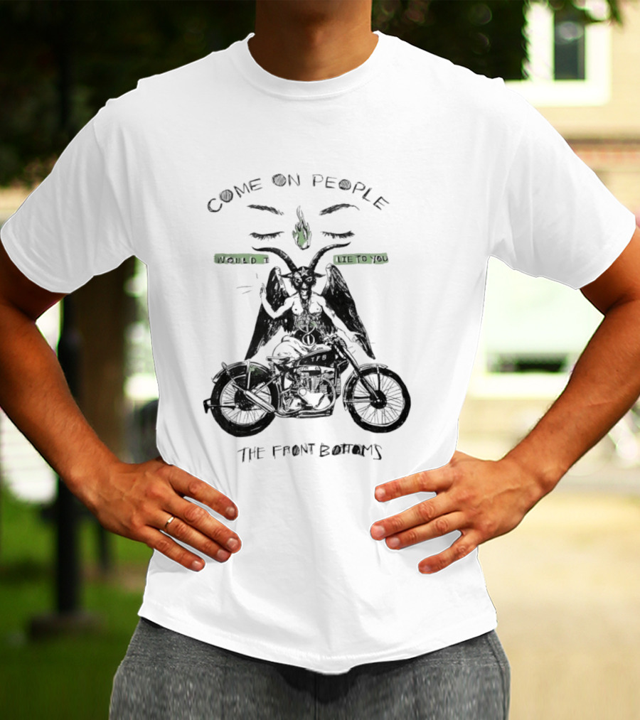 The Front Bottoms Come On People Would I Lie To You Motorcycle Baphomet T-Shirt