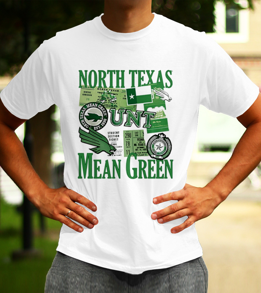 North Texas Mean Green UNT Fouts Field 1890 Football Tickets Memorabilia T-Shirt