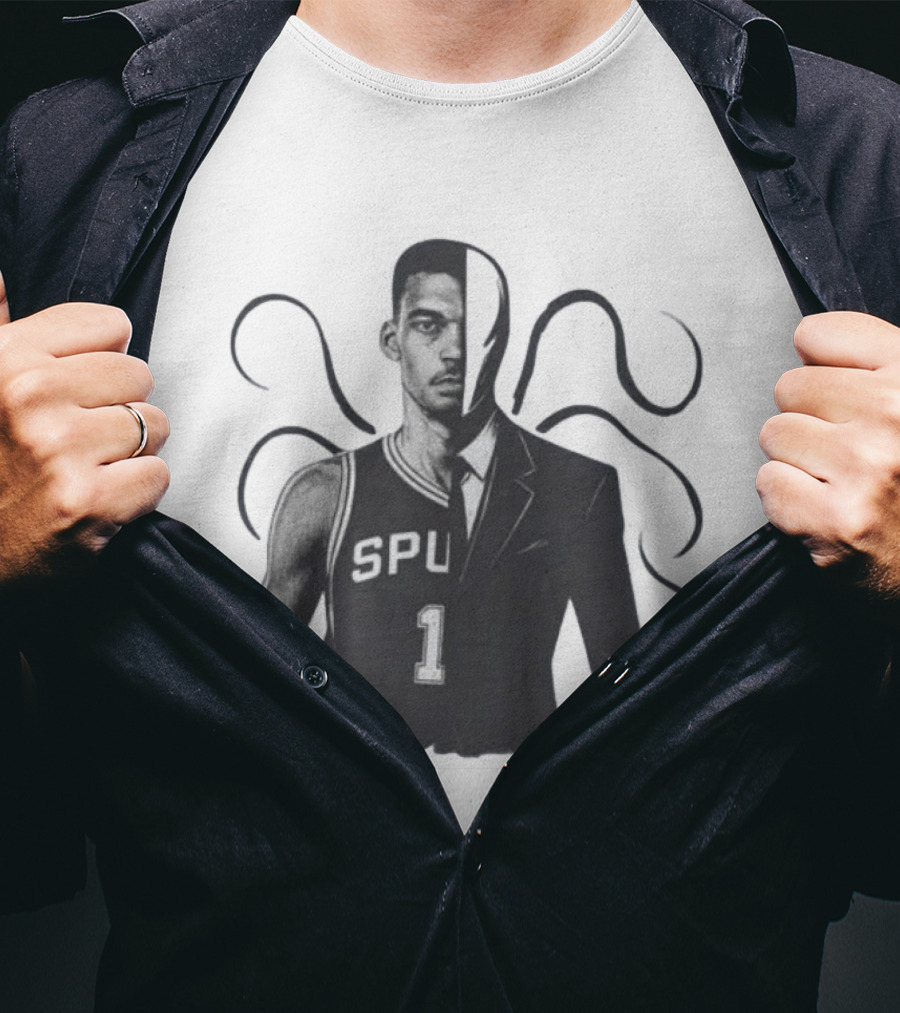 Victor Wembanyama Spurs Slenderman Crossover Alien T-Shirt
