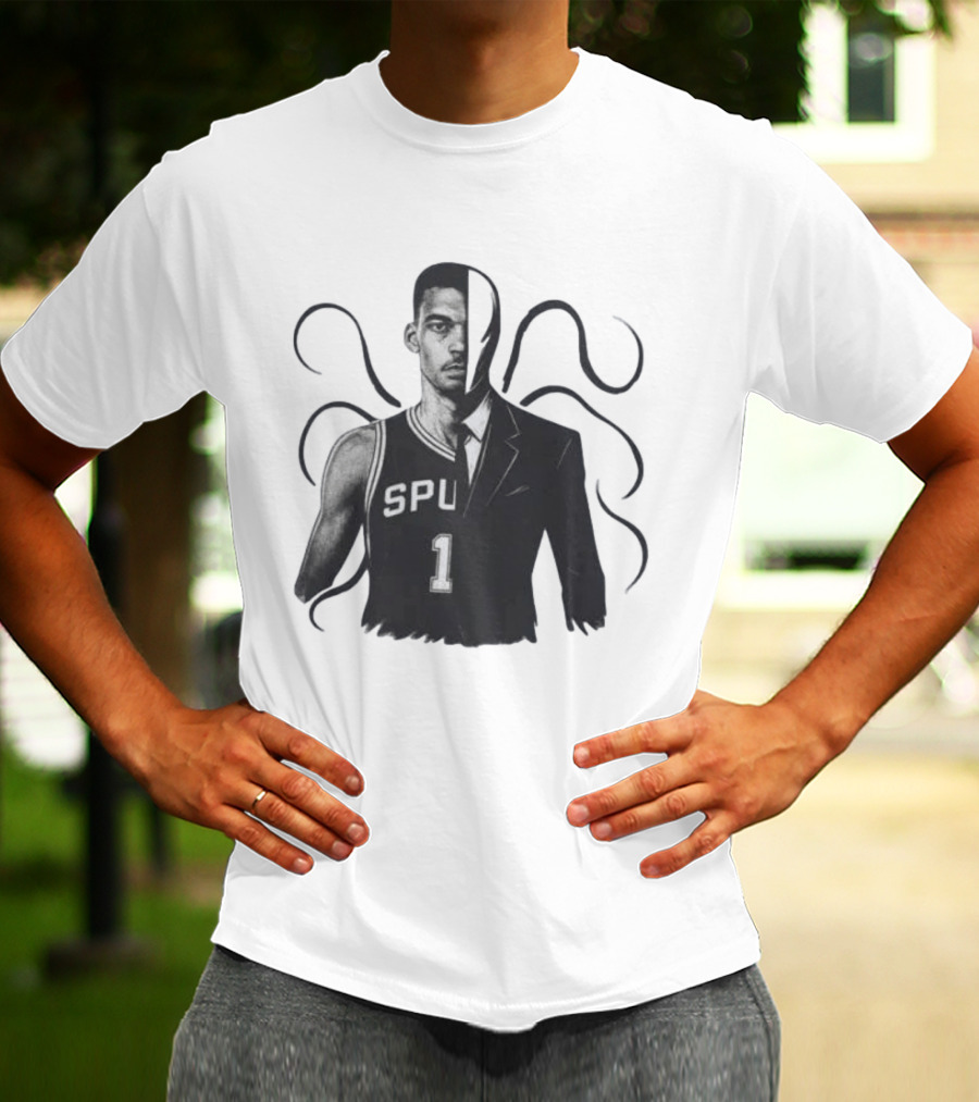 Victor Wembanyama Spurs Slenderman Crossover Alien T-Shirt