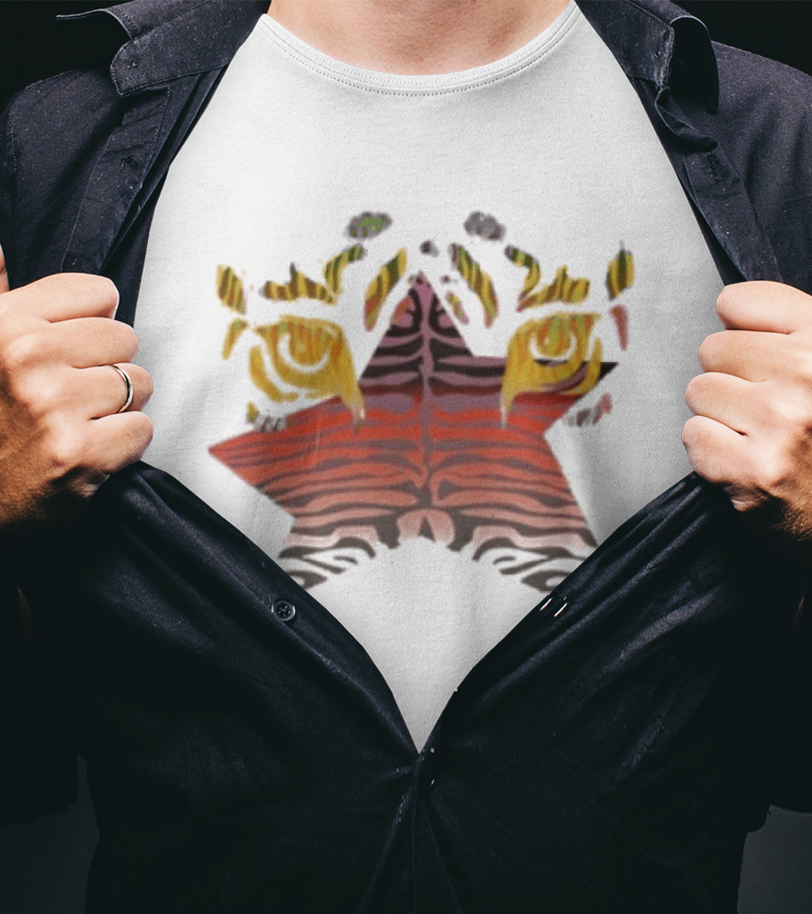 Bodega Beautiful Animal Star Stripes And Flames T-Shirt