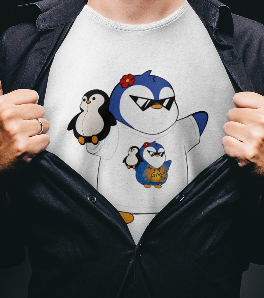 GM Penguin Sunglasses Flower Holding Plush Smaller GM Penguin T-Shirt