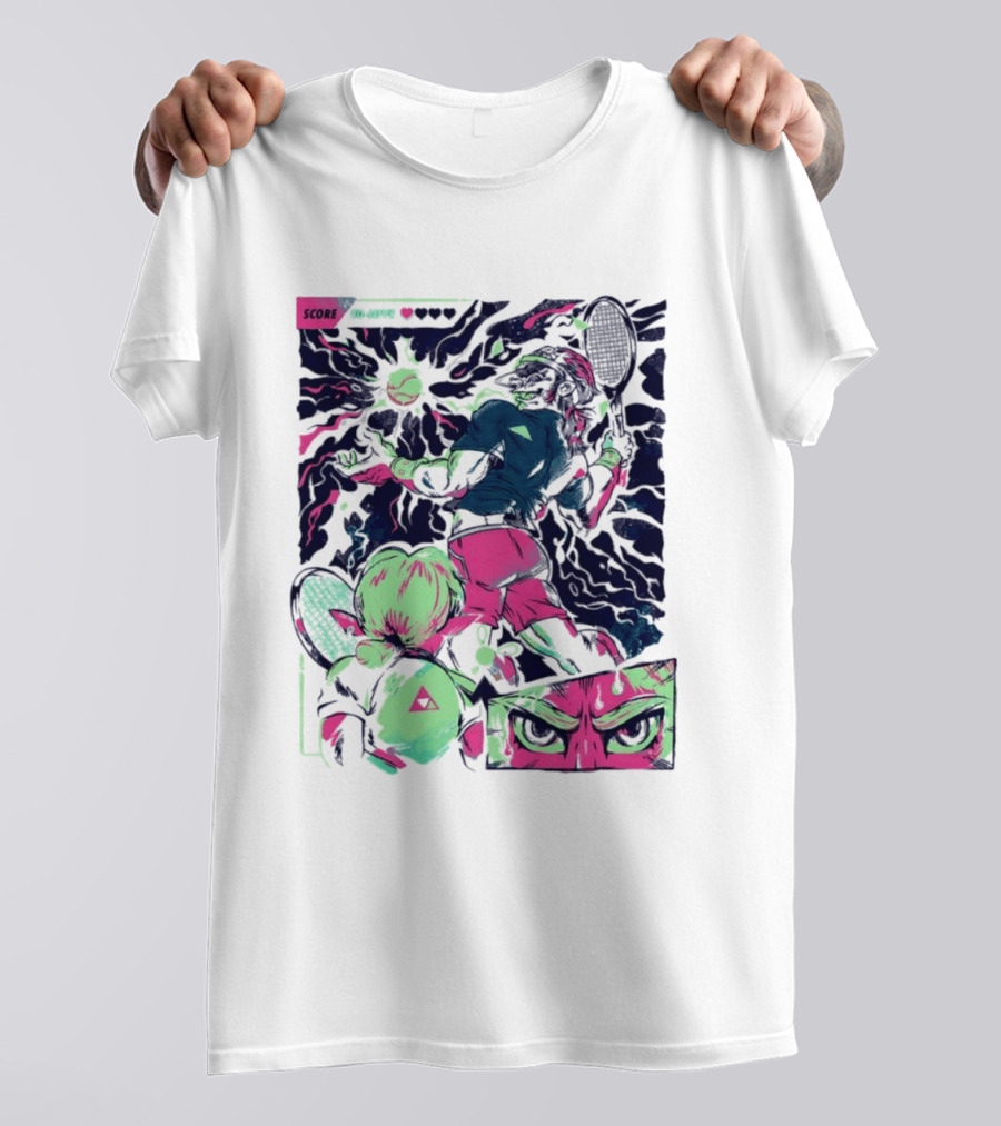 Link Zelda Legend Of Zelda Monster Goblin Arcade Tennis Game Competition Score 40 Love T-Shirt