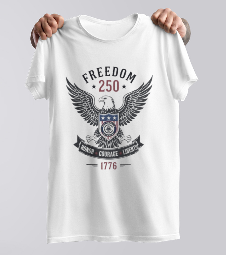 Freedom 250 Bald Eagle Honor Courage Liberty 1778 T-Shirt